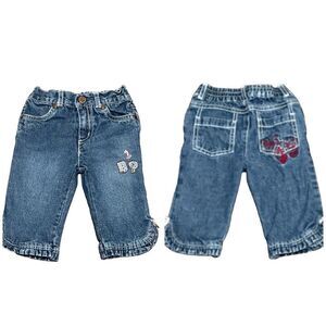 Baby Phat Girl’s Denim Jeans With Sequin Detail Ruffled Ankle Hem 0-6 Months